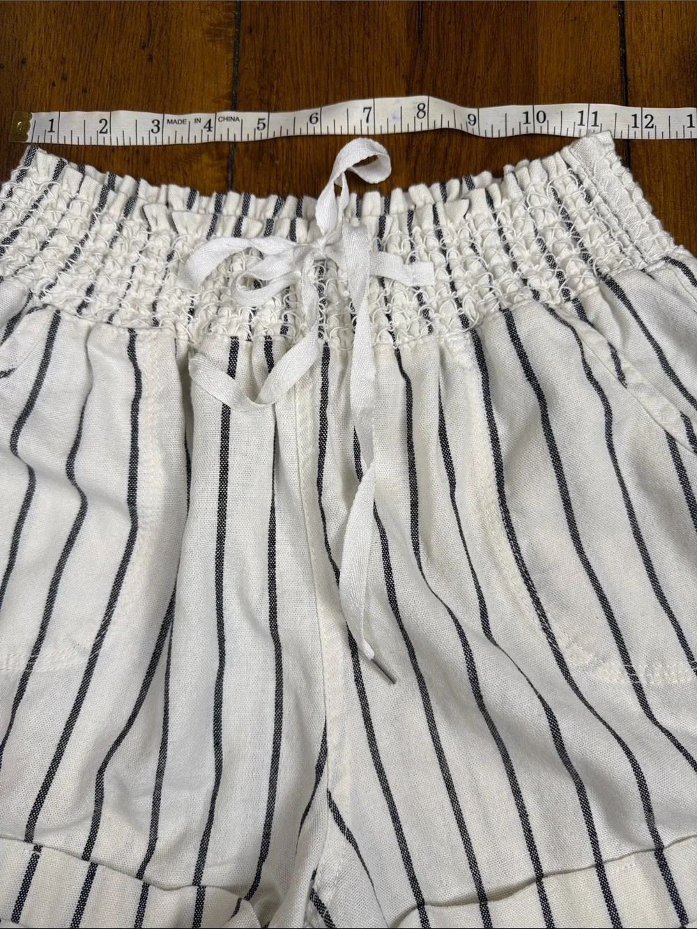 Forever 21 White Shorts with Black Vertical Stripes Normcore Nautical